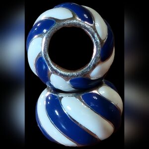 Brighton Navy and white spacer bead. Listing for one bead only.